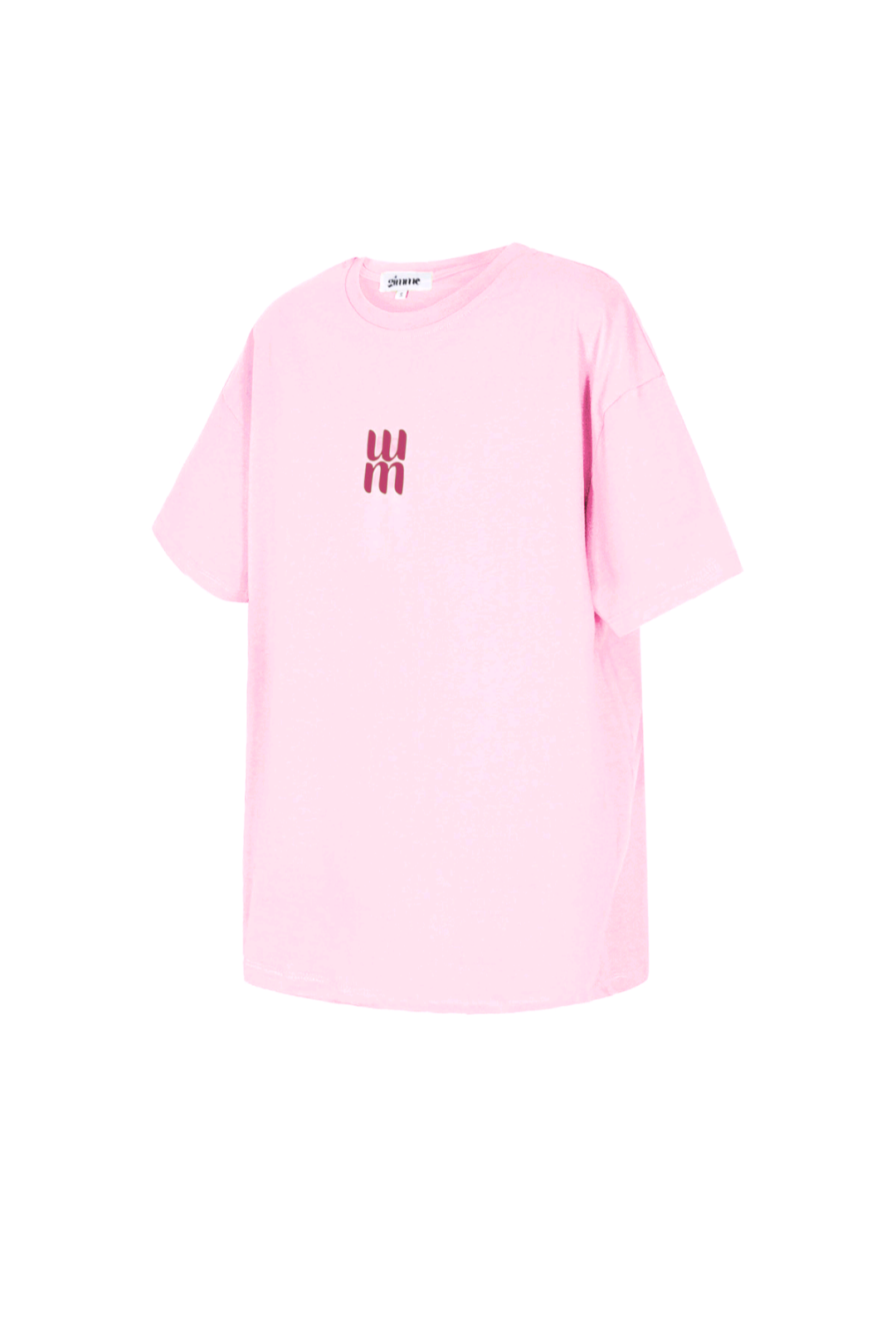 Gimme licht roze dames t-shirt met fuchsia roze tekst/ logo; 'MM' - Licht roze/ Fuchsia | Tee Time collectie