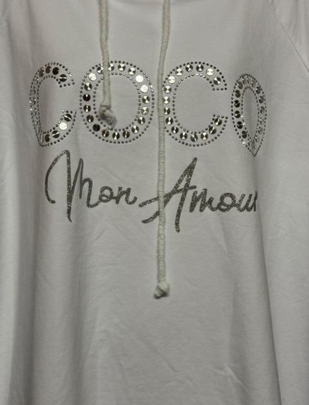 Coco Amour; Grote maten dames zomer hoodie - Wit | Lente & Pastels collectie