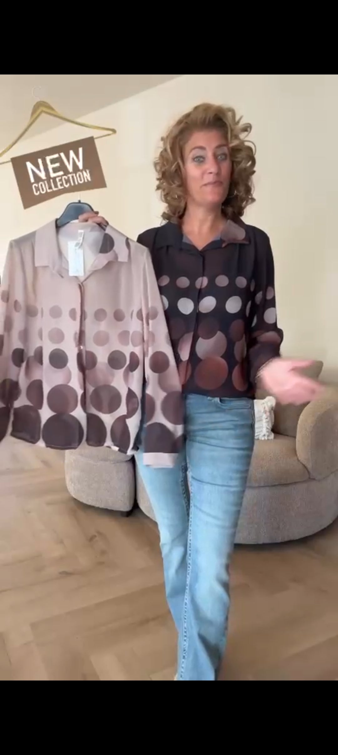 Dames blouse met stippen - Zwart | Fall4me collectie 2.0