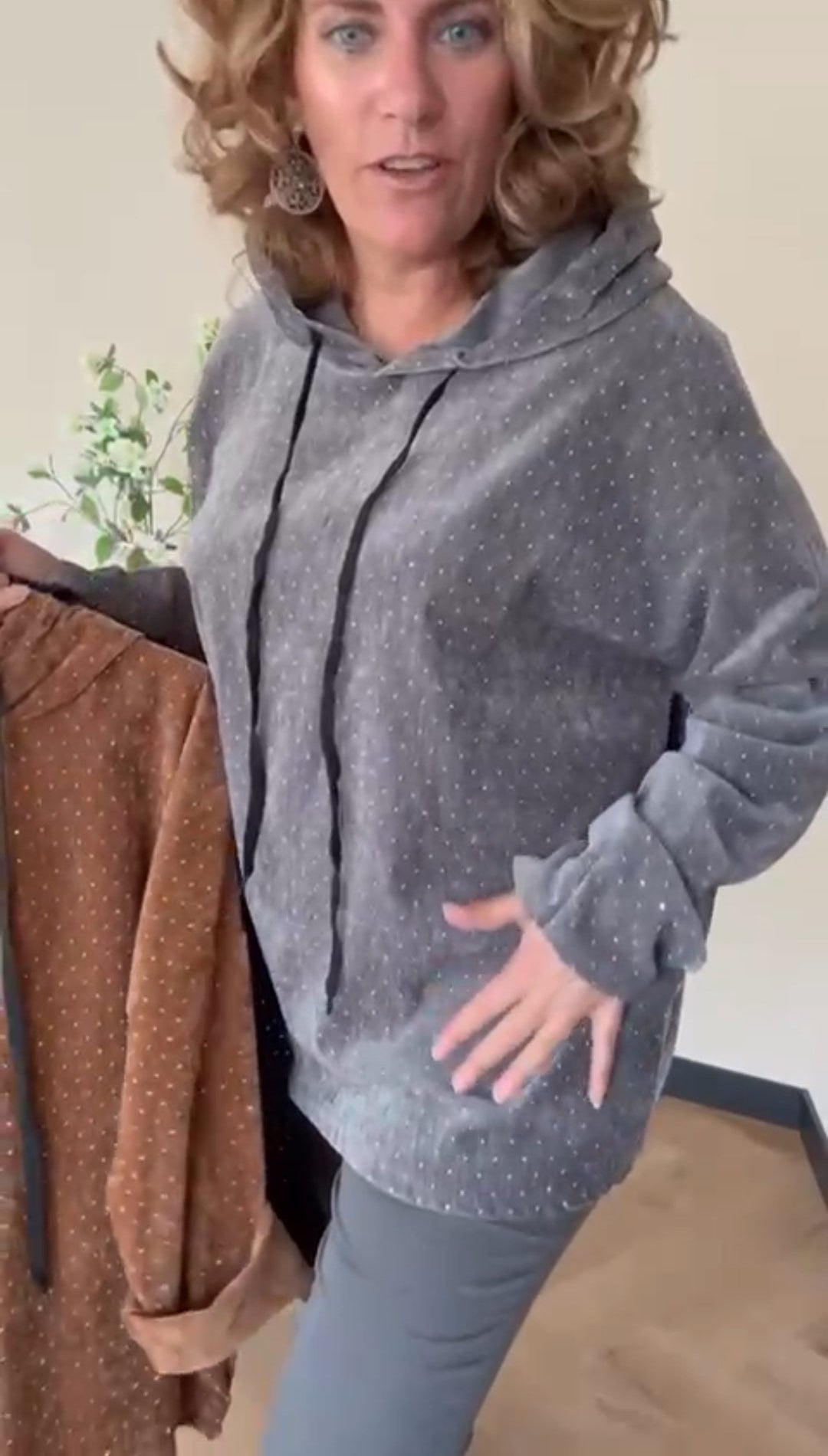 Dames hoodie met strass - Grijs | Fall4me collectie 2.0