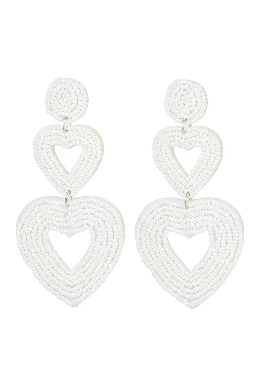 Statement oorbellen hartjes grote witte hart oorbellen; oorhangers
