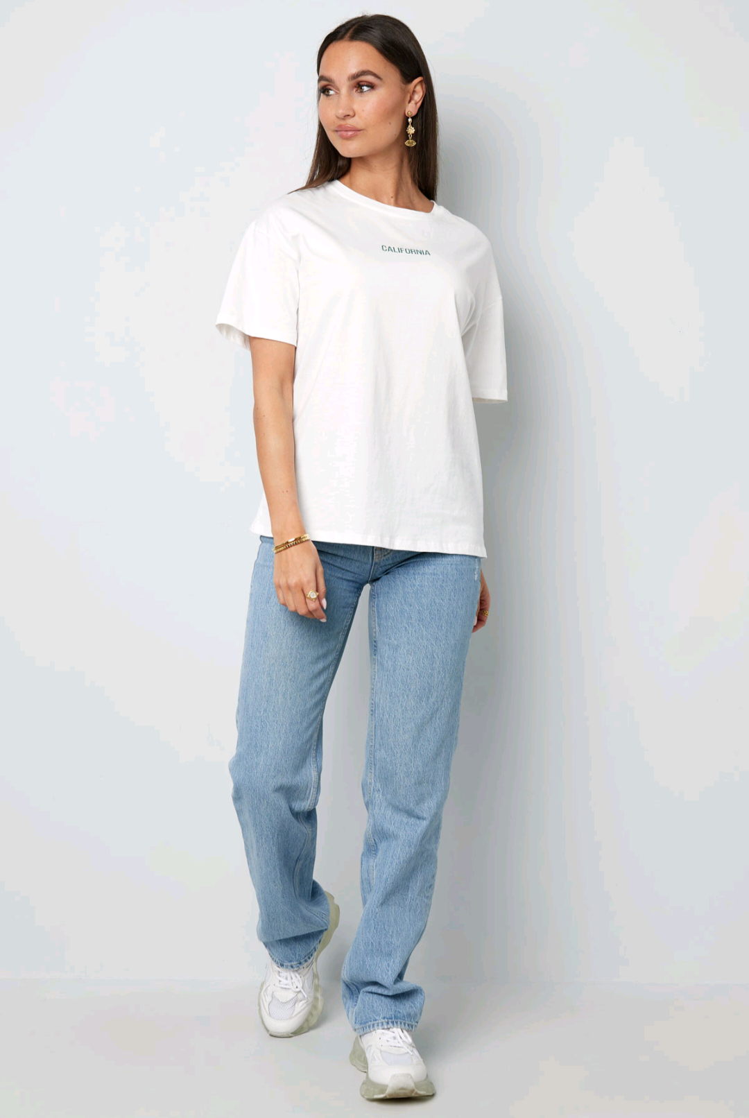 Gimme t-shirt dames met tekst; 'California' - Wit | Tee Time collectie