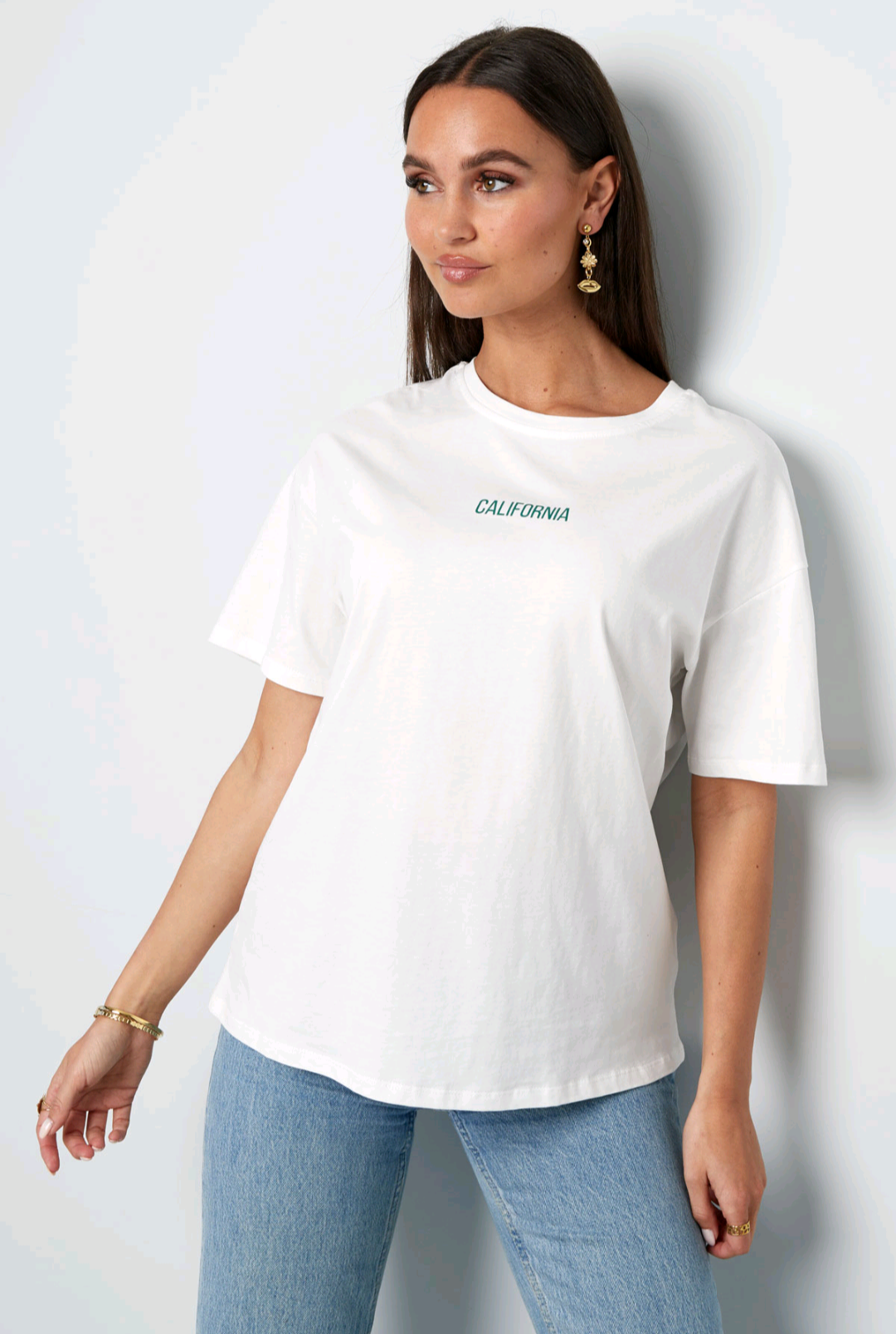 Gimme t-shirt dames met tekst; 'California' - Wit | Tee Time collectie