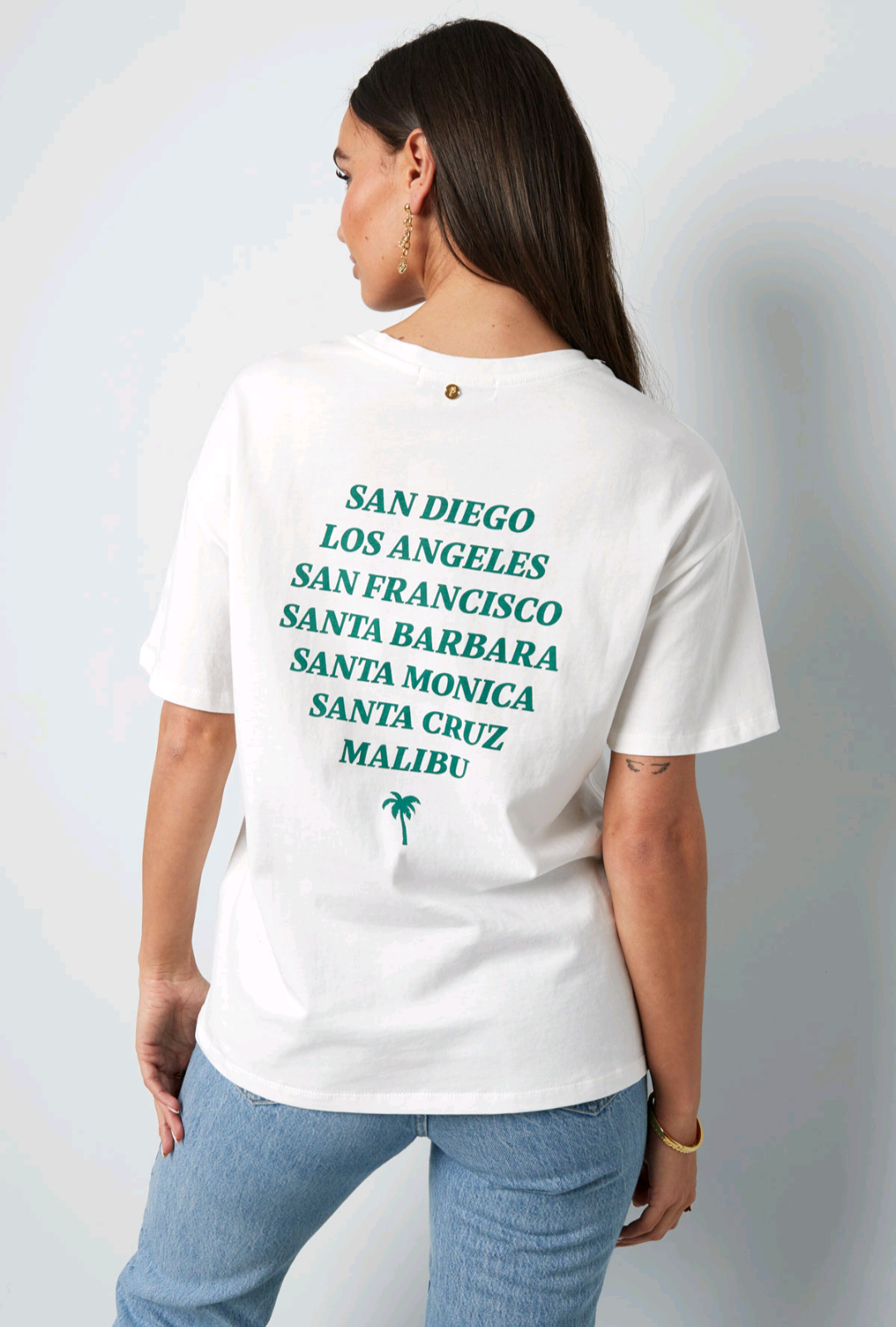 Gimme t-shirt dames met tekst; 'California' - Wit | Tee Time collectie