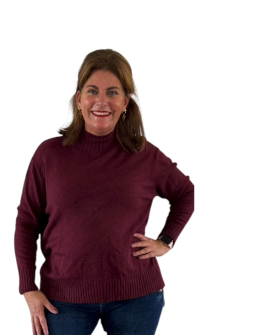 Liv - zachte bordeaux rode dames coltrui | Selflove collectie