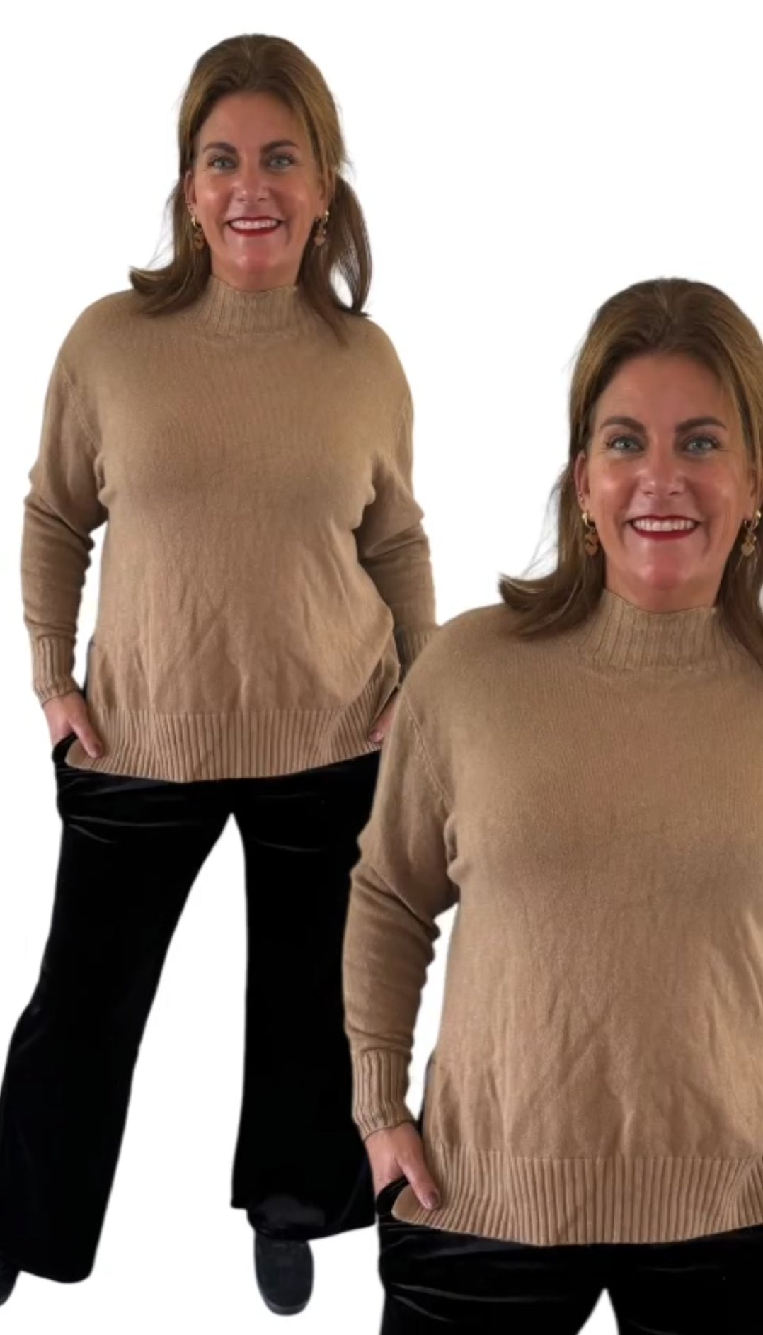 Liv - zachte camel dames coltrui | Selflove collectie