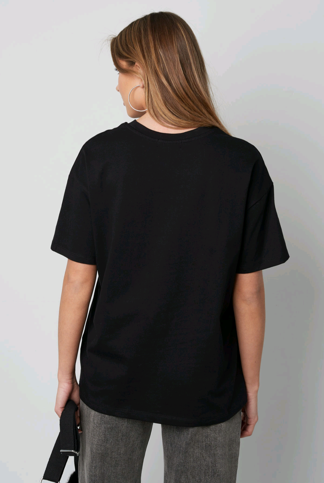 Gimme zwart dames t-shirt met strass tekst/ logo; 'MM' - Zwart | Tee Time collectie
