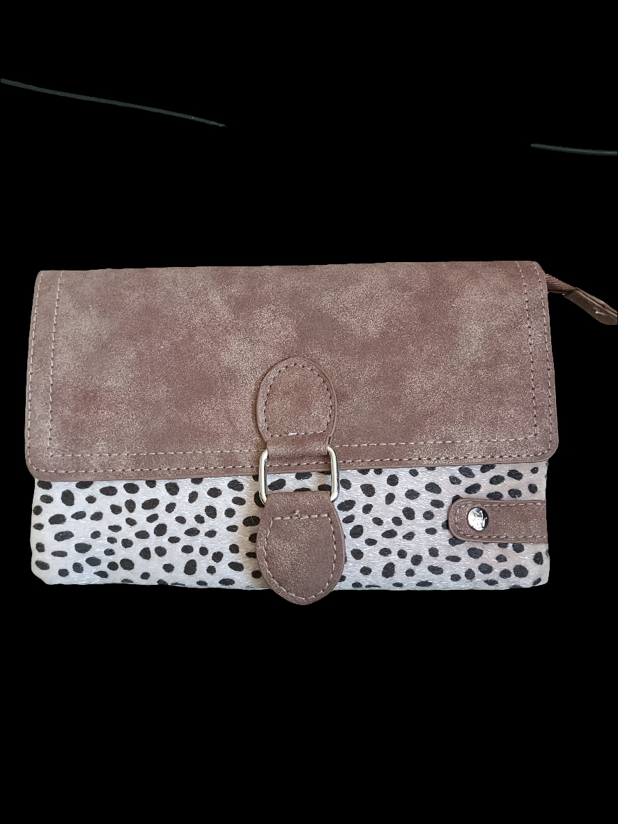 Kleine dames cheeta schoudertas/ crossbody - Beige/ Camel | Festival Ready collectie