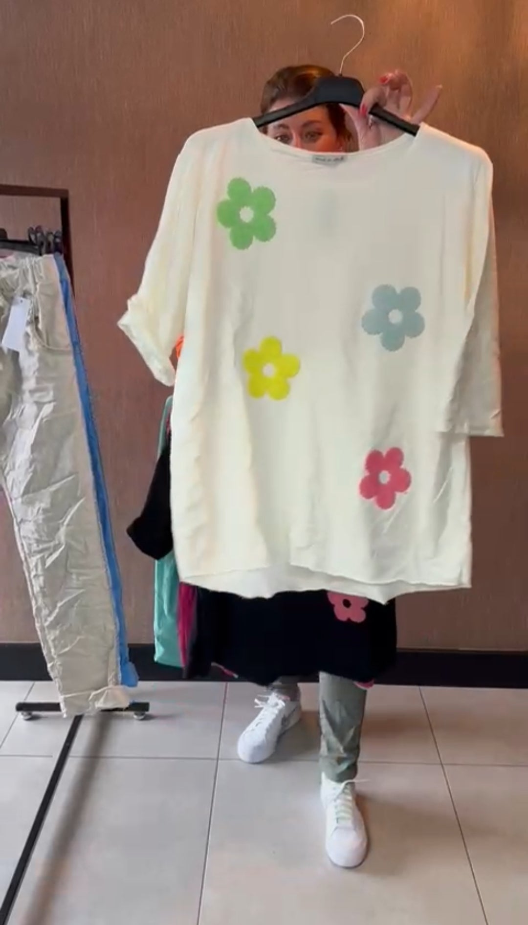 fetival outfit dames top felle bloemen