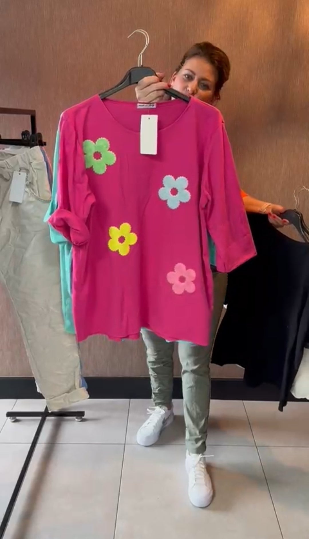 fetival outfit dames top felle bloemen