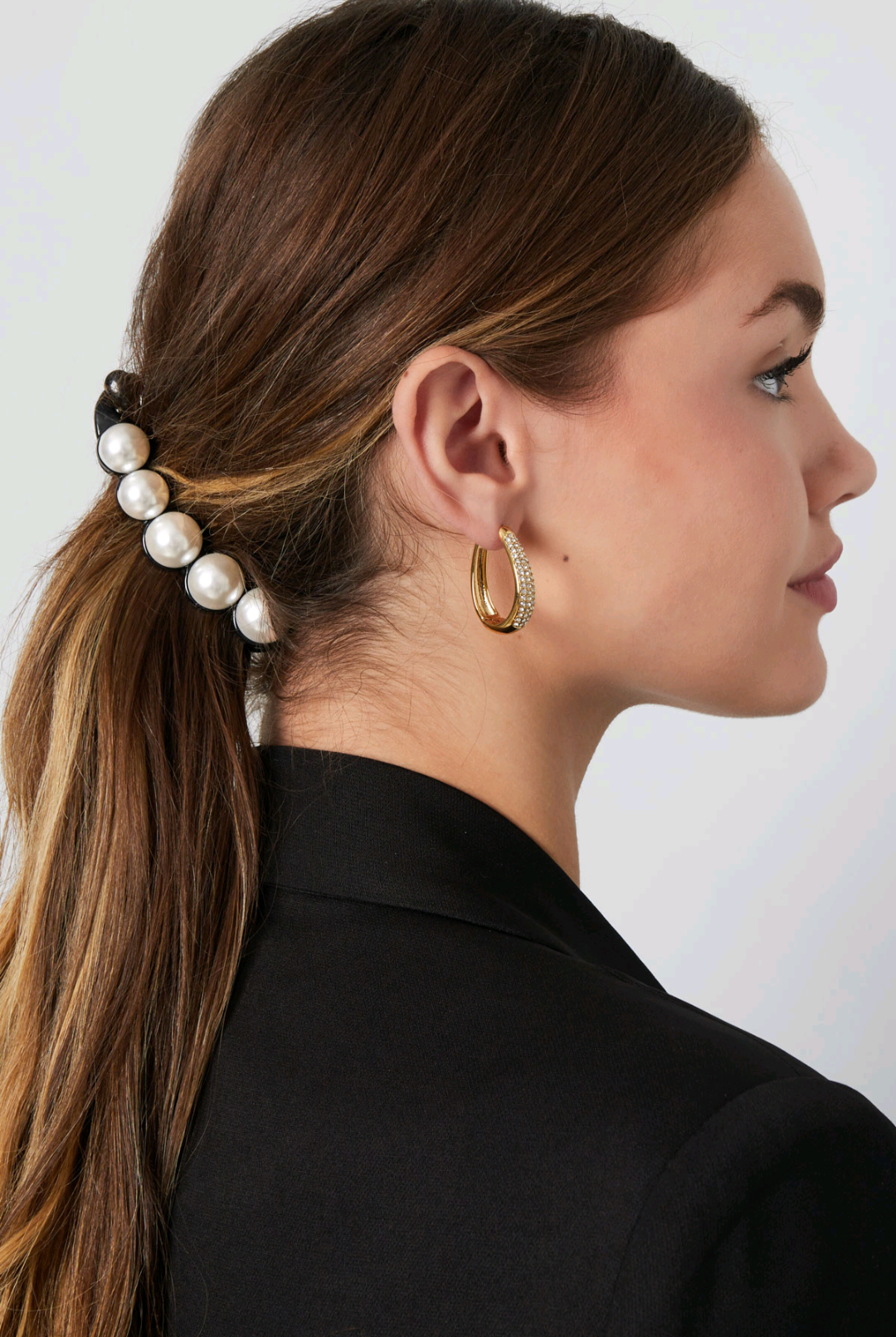 Haarklem dames parels haarklemmen klein dames haaraccessoires - Zwart | Tee Time collectie