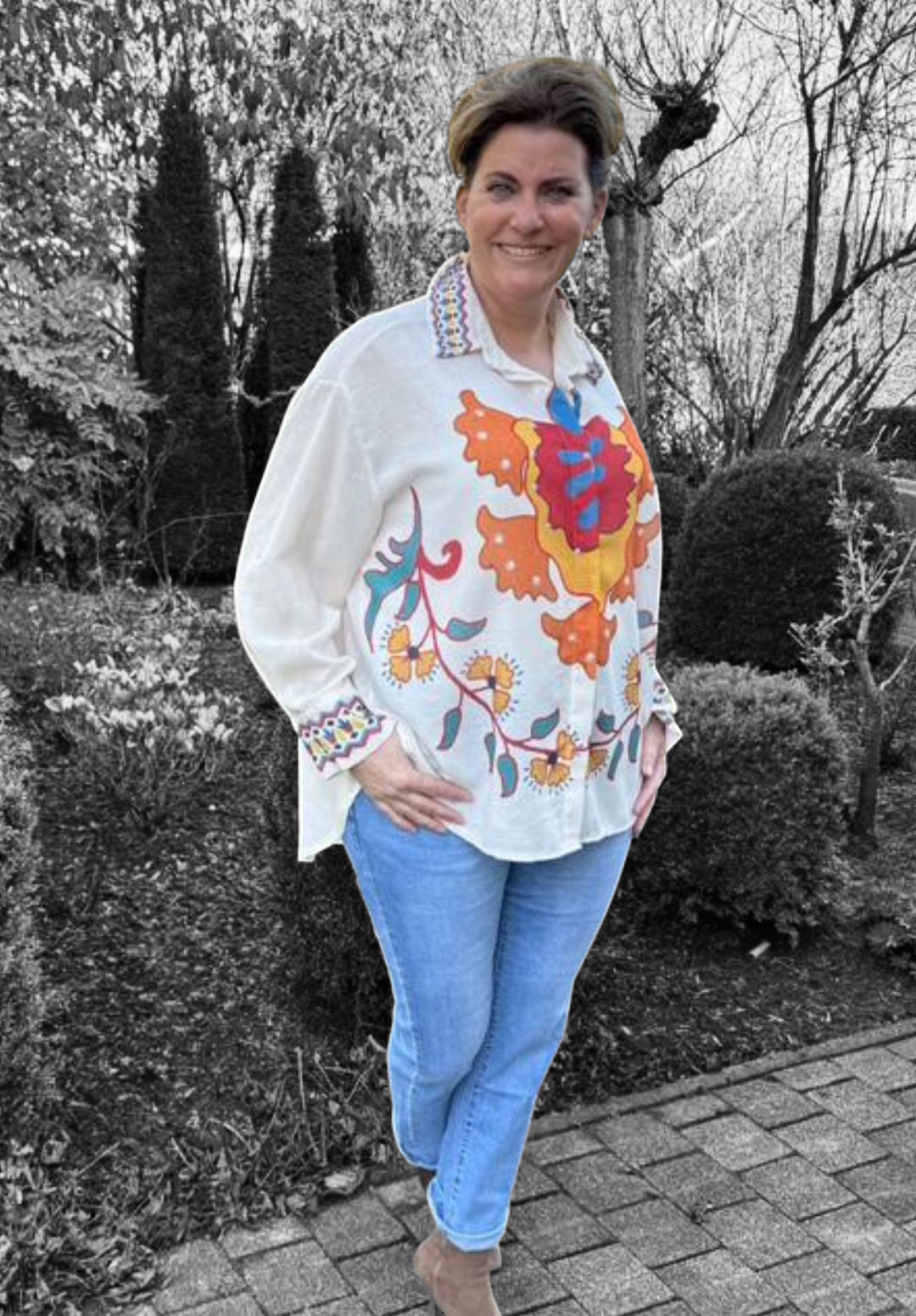 Dames blouse of tuniek grote maten in western stijl – stoer en vrouwelijk.