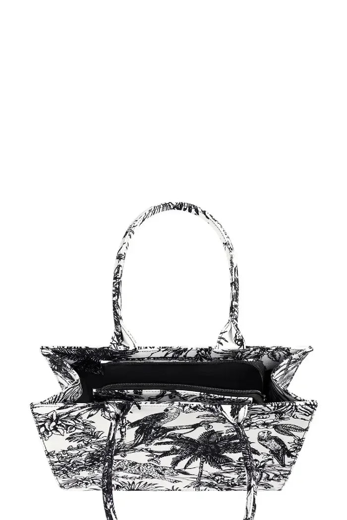 Dames handtas/ shopper Jungle print - Zwart/wit | Animal collectie
