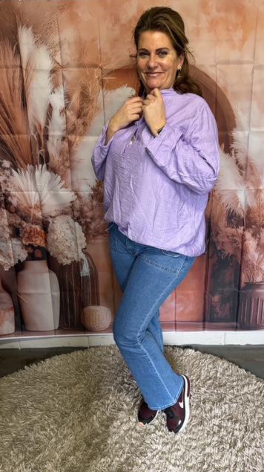 Plussize dames top met knoopjes