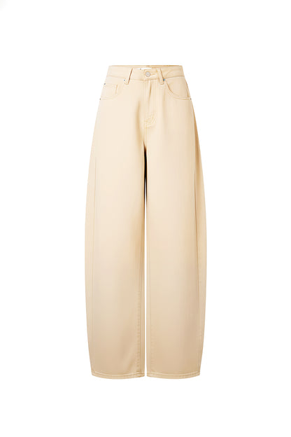 Dames barrel jeans / Balloon jeans - Blauw, Gebroken Wit en Lichtgrijs 