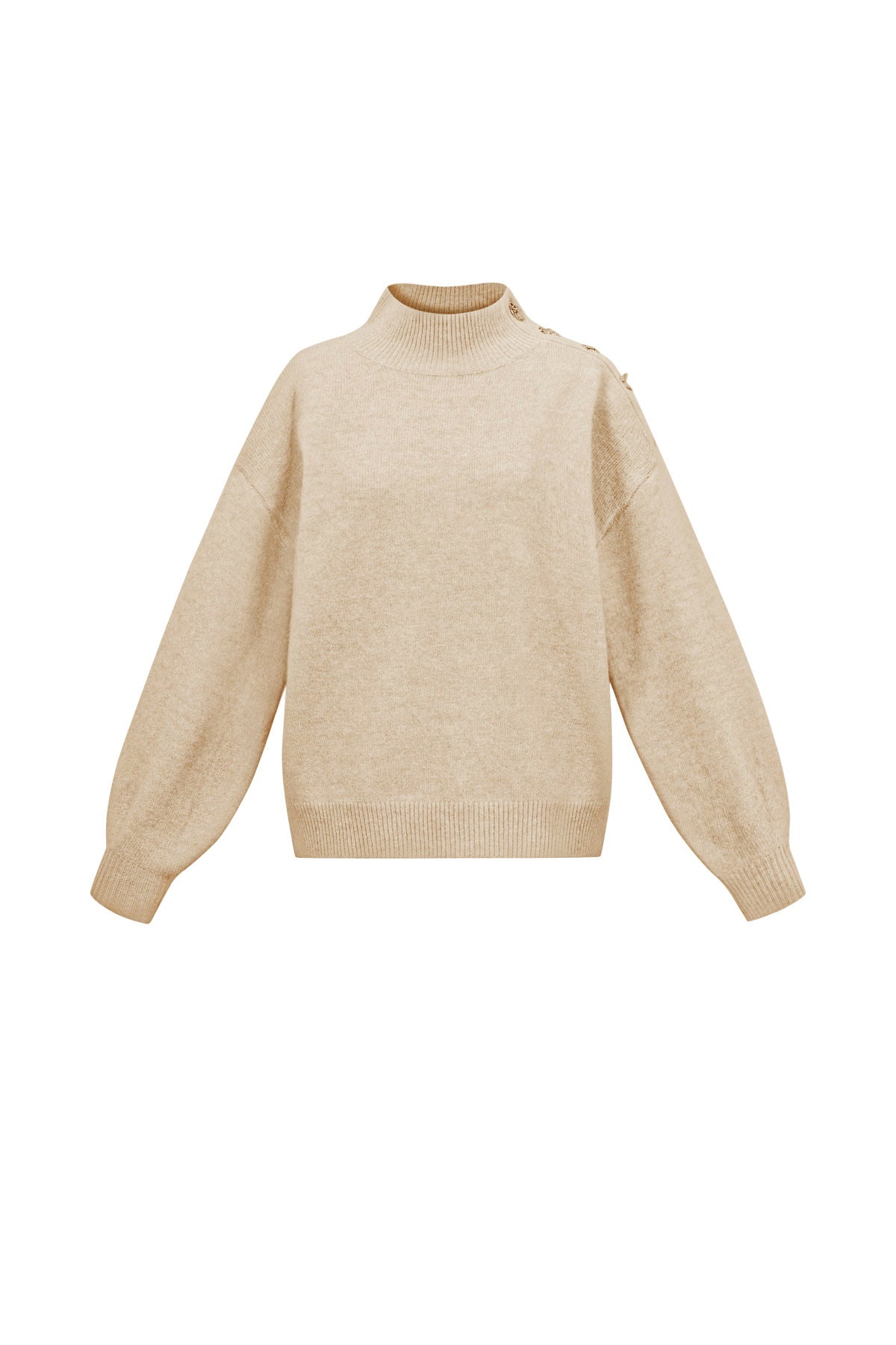 Sweater with buttons on the shoulder