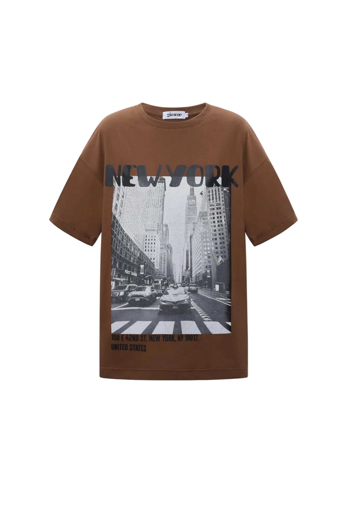 Gimme shirt: New York T-shirt dames - 🖤Zwart, 🤎Bruin