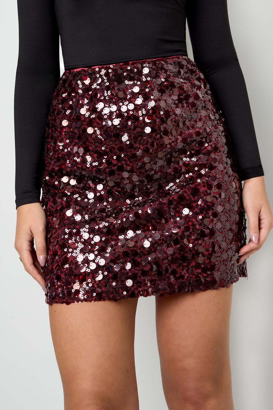 Geweven Polyestervezel Minirok Elegant Pailletten Herfst/Winter