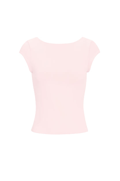 Nylon Gebreide Vrouwen T-shirt Basis Effen Kleur Lente/Zomer