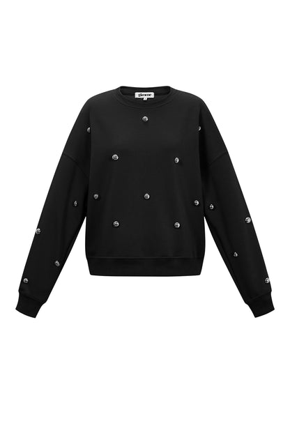 Gebreide Katoen Vrouwen Lange Mouw Top Casual Polkadots