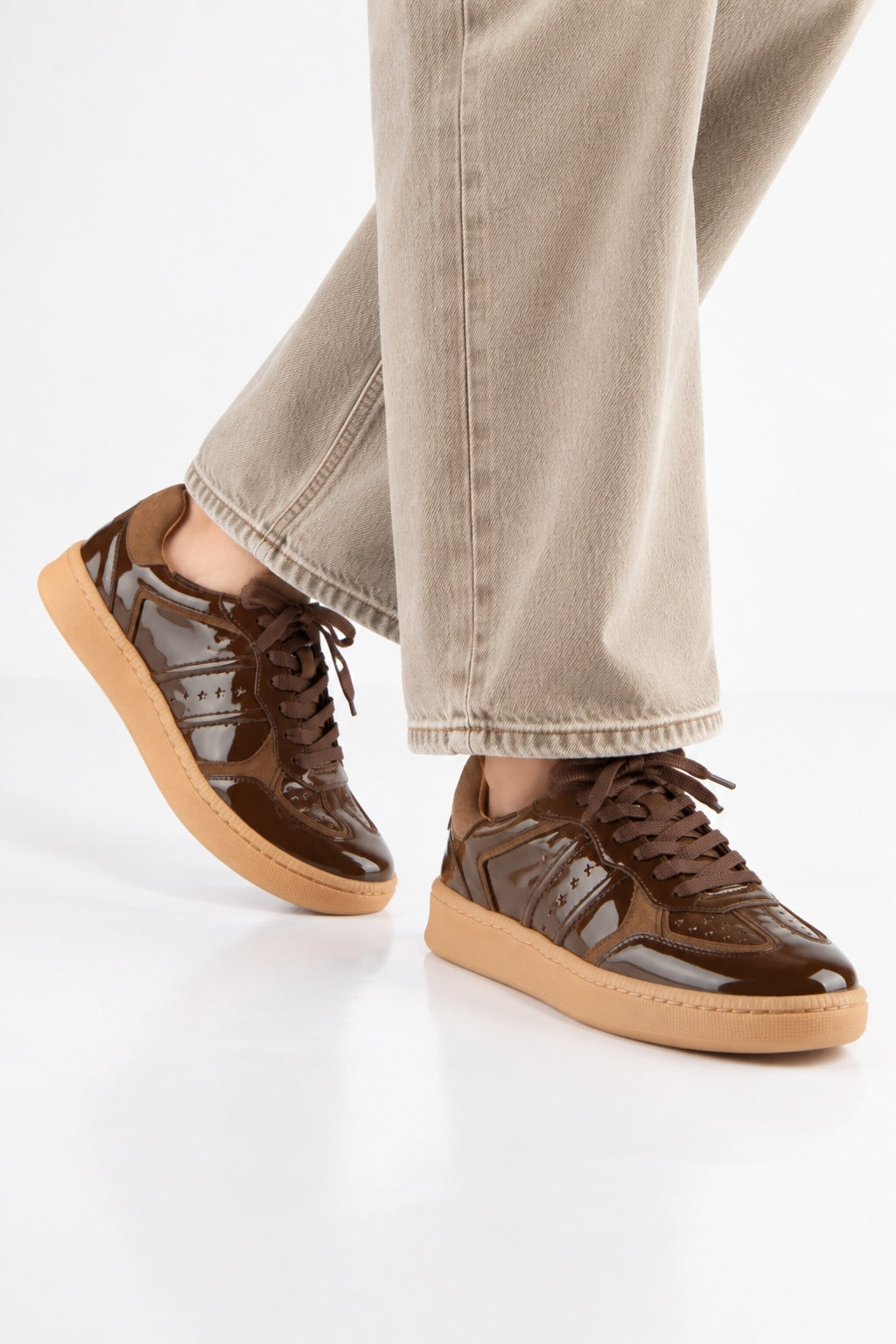 DWRS Label sneakers Mirabel Verniz - Donker bruin