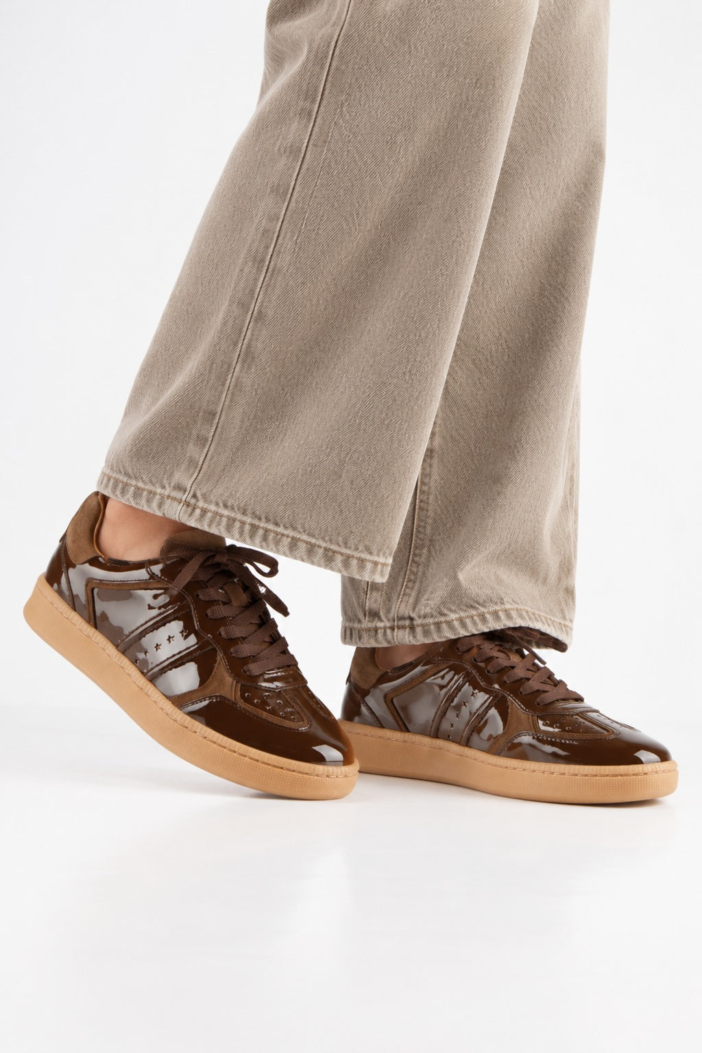 DWRS Label sneakers Mirabel Verniz - Donker bruin