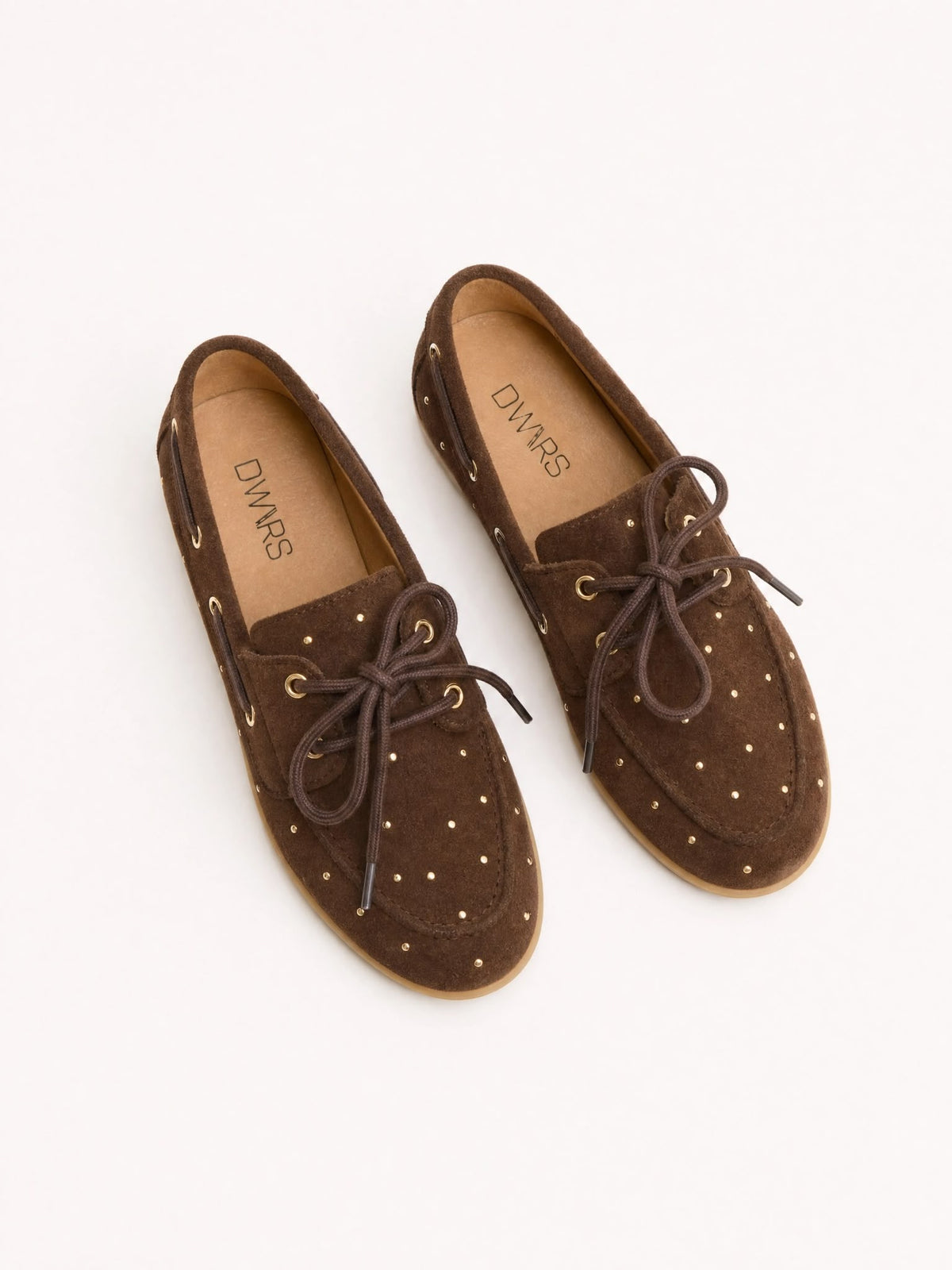 DWRS Label suède mocassin Latty small studs - Bruin