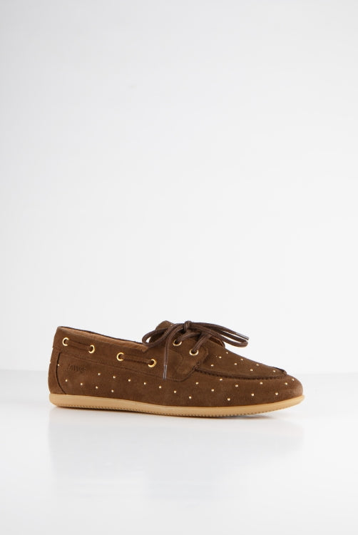 DWRS Label suède mocassin Latty small studs - Bruin