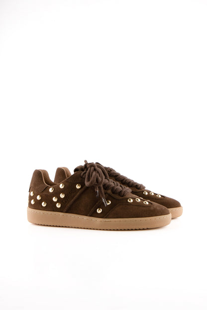 DWRS Label sneakers Poona big studs - Donker bruin