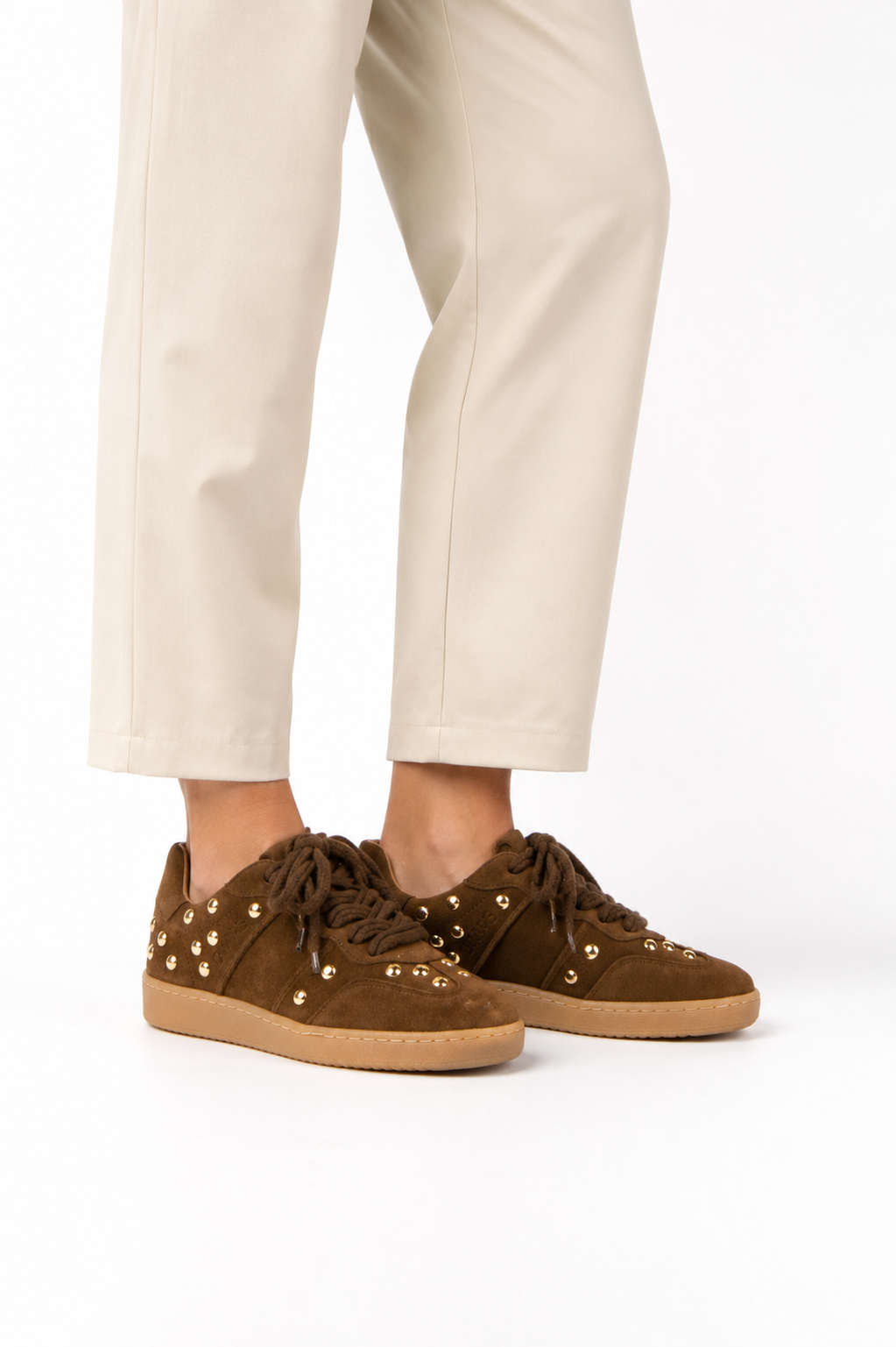 DWRS Label sneakers Poona big studs - Donker bruin