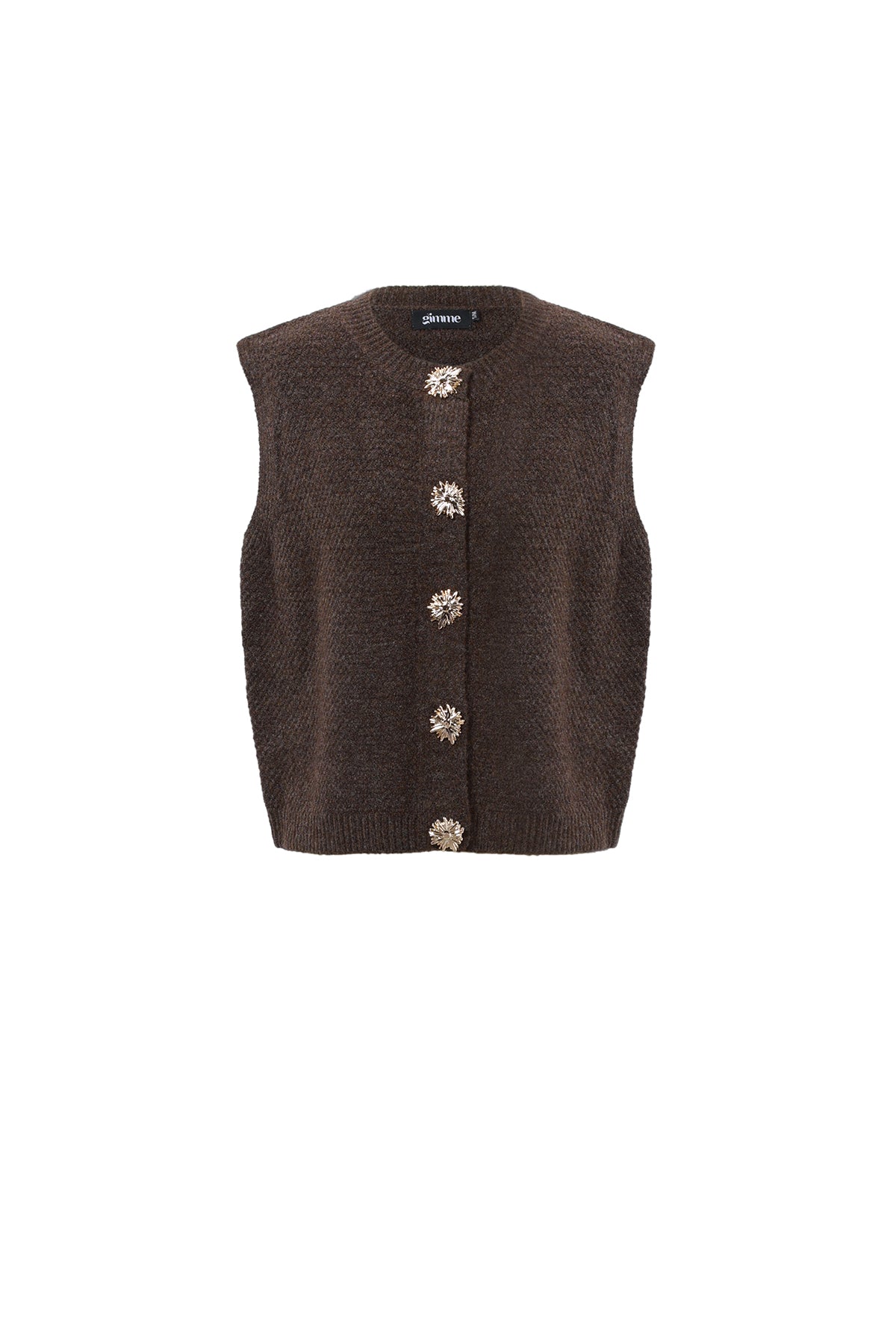 Gebreide Polyestervezel Vrouwen Gebreide Vest Casual Solide Kleur
