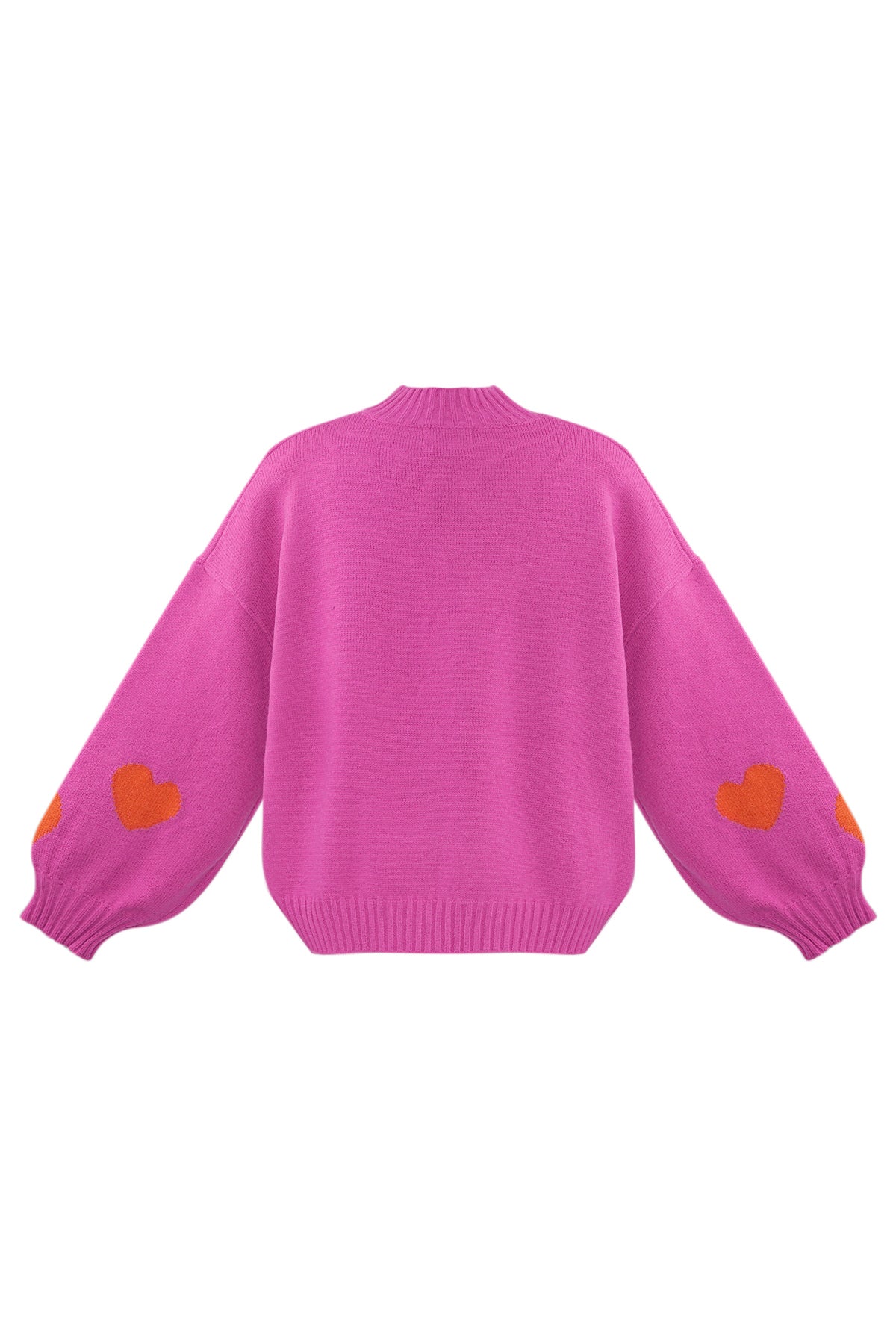 Gebreide Wolmix Vrouwen Oversized Trui Hart Appliqué Ontwerp