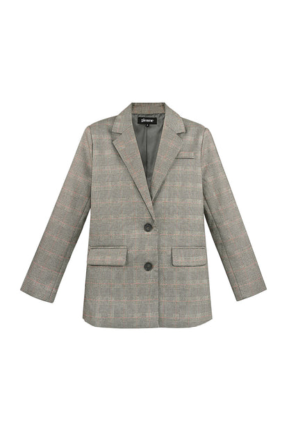 Polyestervezel Vrouwen Suit Set Conservatief Geruit Herfst/Winter
