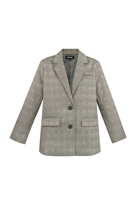 Polyestervezel Vrouwen Suit Set Conservatief Geruit Herfst/Winter