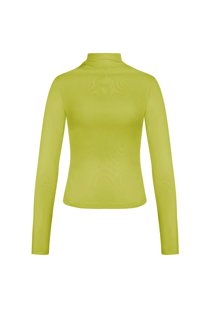 Polyester Vrouwen Lange Mouw Top Ribbel Hoge Kraag