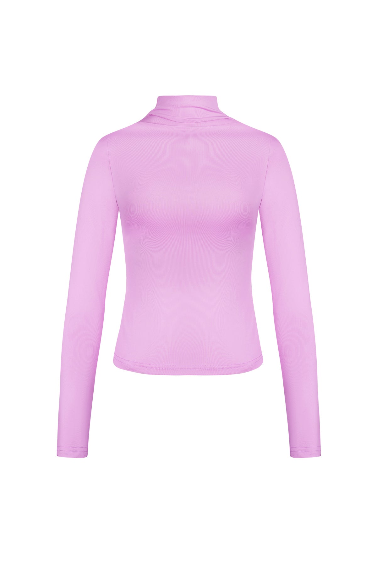 Polyester Vrouwen Lange Mouw Top Ribbel Hoge Kraag