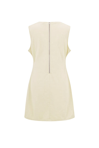 Cotton Vrouwen Mini Jurk Mouwloos Bodycon