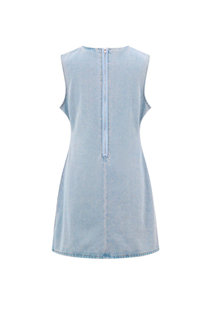 Cotton Vrouwen Mini Jurk Mouwloos Bodycon