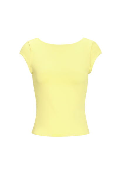 Nylon Gebreide Vrouwen T-shirt Basis Effen Kleur Lente/Zomer