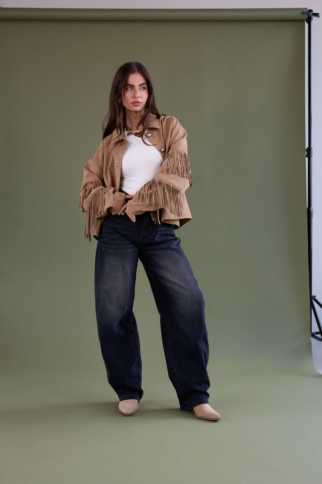 Dames barrel jeans / Balloon jeans - Blauw, Gebroken Wit en Lichtgrijs 