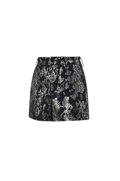 Geweven Polyestervezel Vrouwen Shorts Elegante Bloemenprint