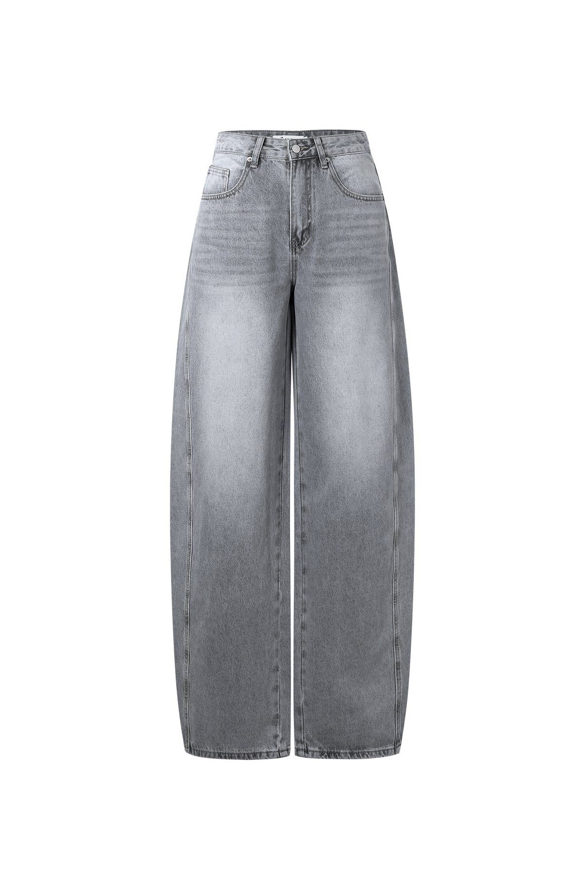 Dames barrel jeans / Balloon jeans - Blauw, Gebroken Wit en Lichtgrijs 