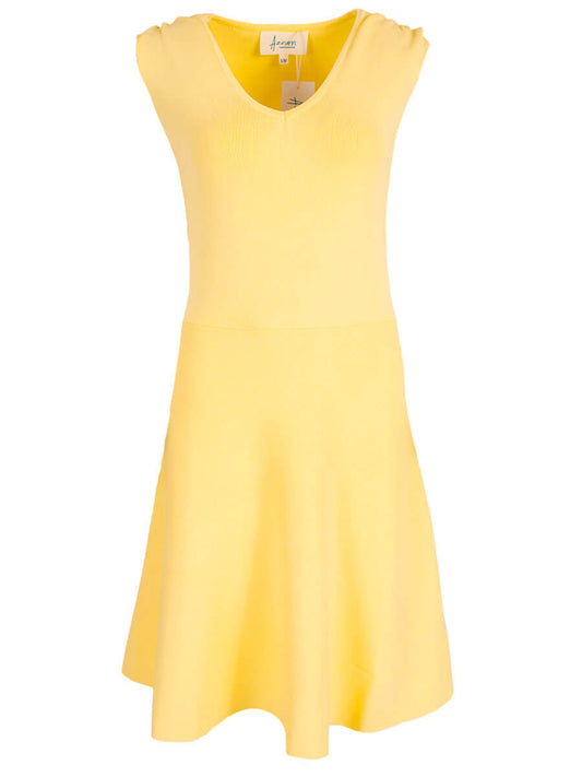 Azzurro jurk; fijngebreide midi jurk - Geel (Butter yellow)