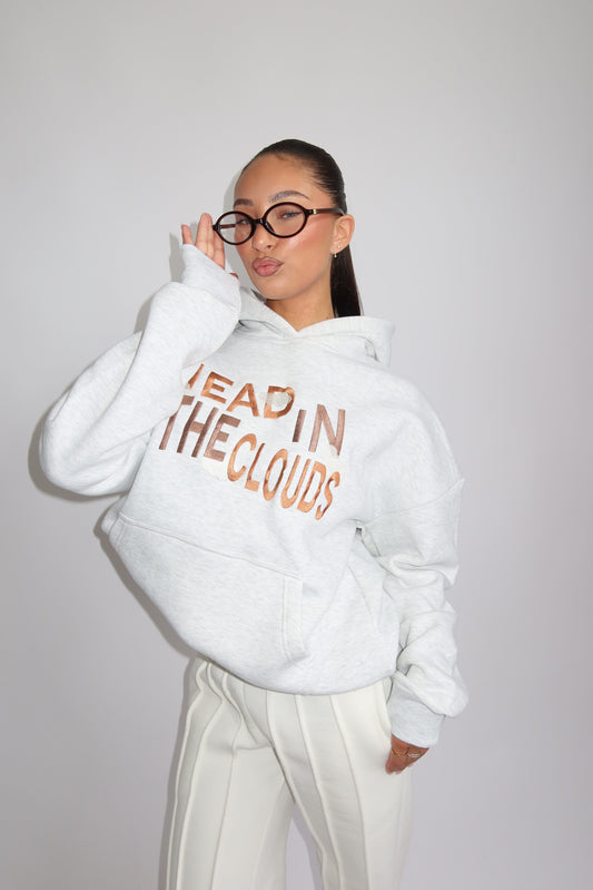 Priority Ann-Fleur hoodie; Head in the Clouds hoodie - Lichtgrijs (Marl Gray)