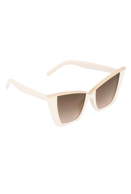 Gebroken wit/ beige chique dames zonnebril