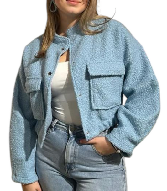 Zoë - Teddy bomberjack dames - Blauw | Selflove collectie