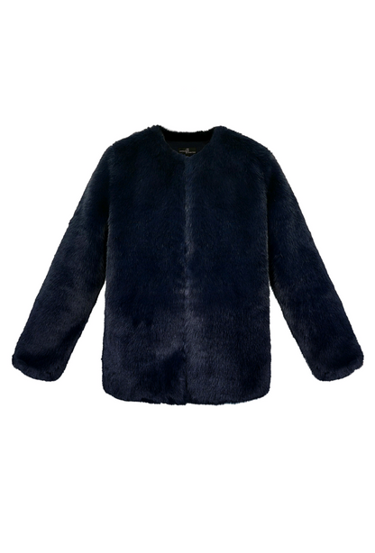 Faux fur jas dames - Blauw (Navy)| Fall4Me collectie