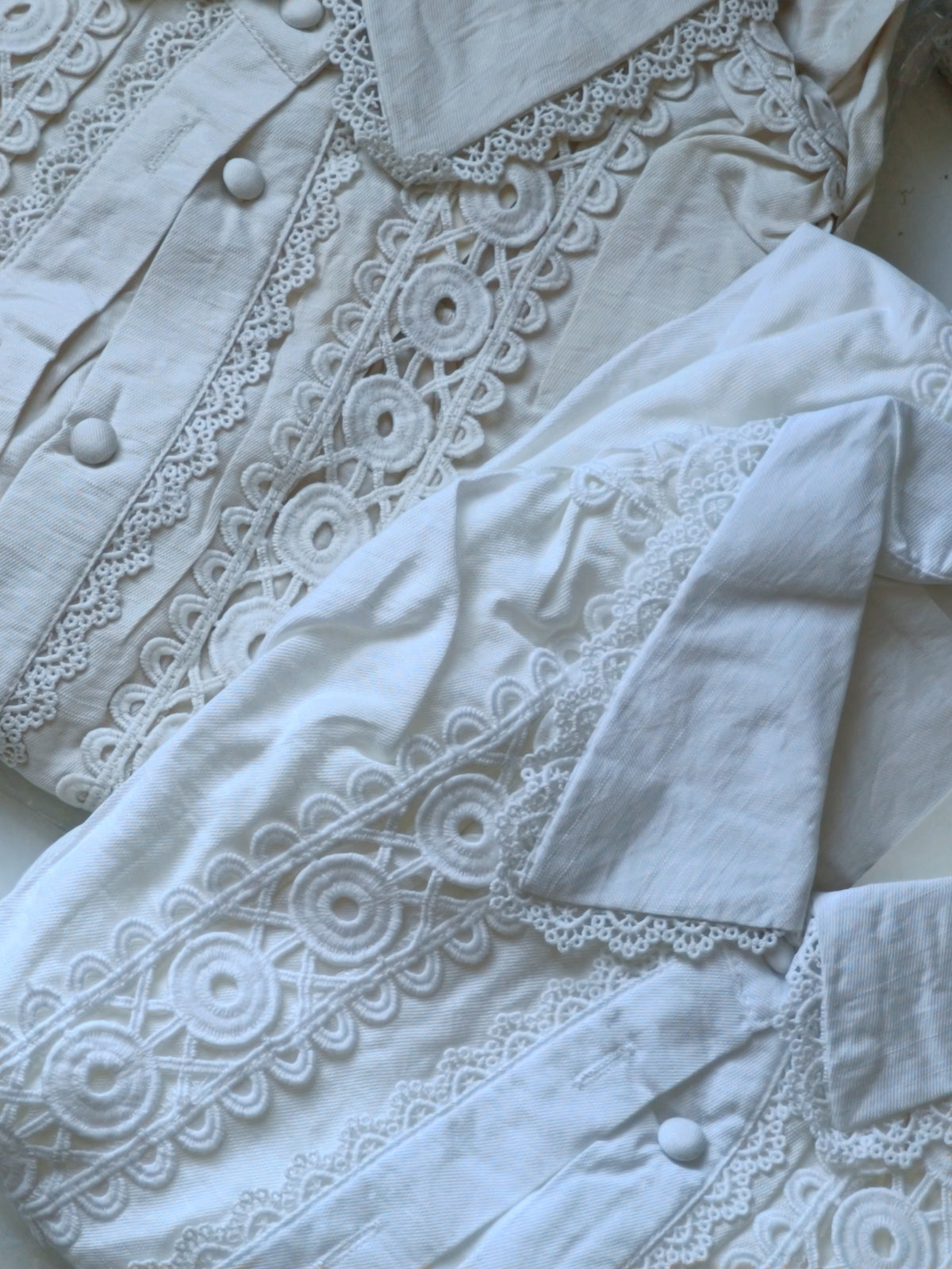 Broderie blouse dames - Beige