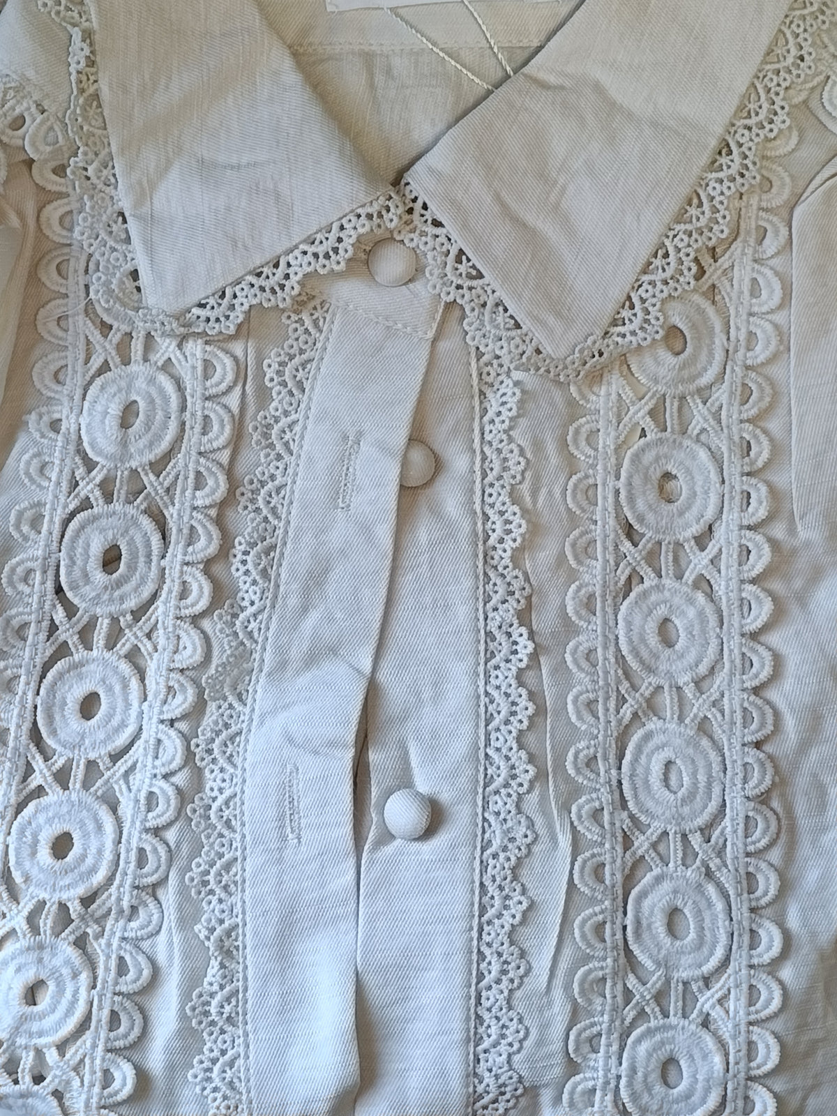Broderie blouse dames - Beige