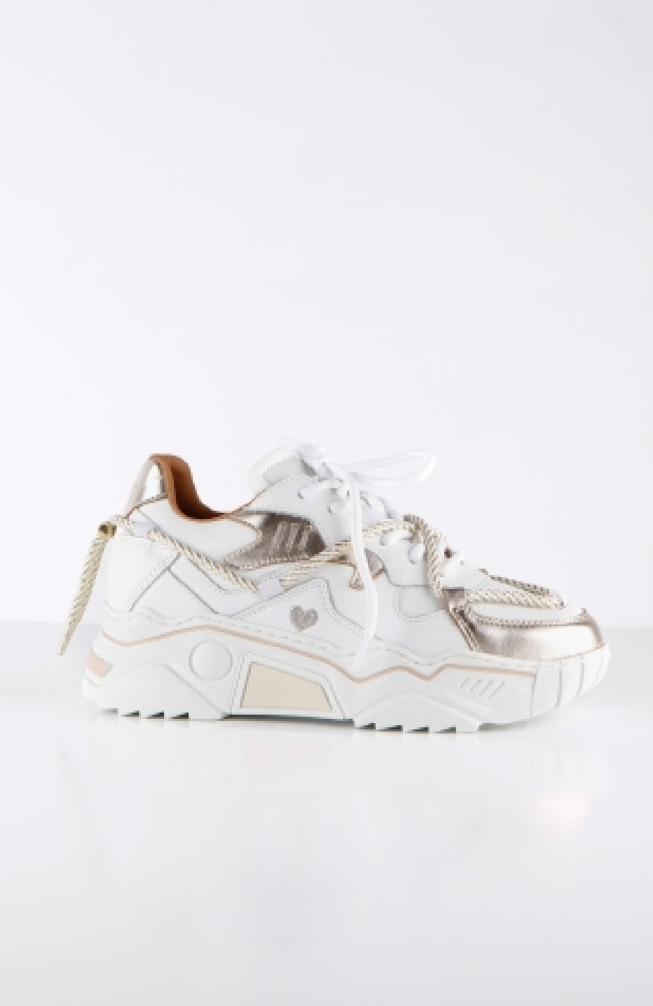 DWRS Label sneakers Jupiter heart - Wit / Champagne